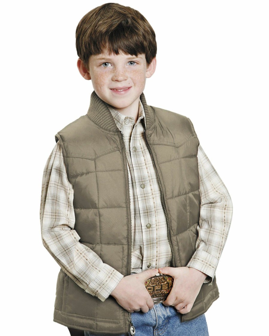 Clothing * | Roper Boys' Rangegear Quilted Nylon Vest Online