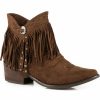 Boots * | Roper Women'S Fringe Suede Western Booties Outlet