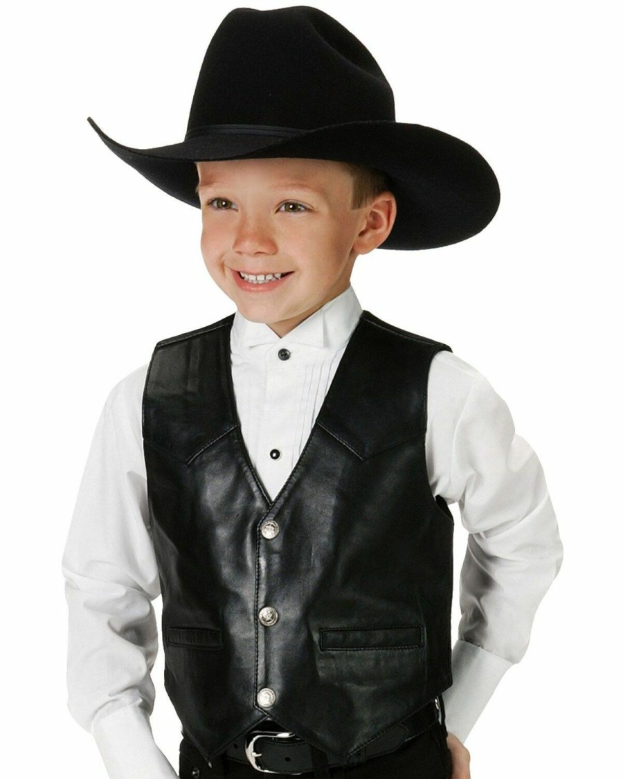 Clothing * | Roper Kids' Lambskin Leather Vest 7-14 Limited Edition