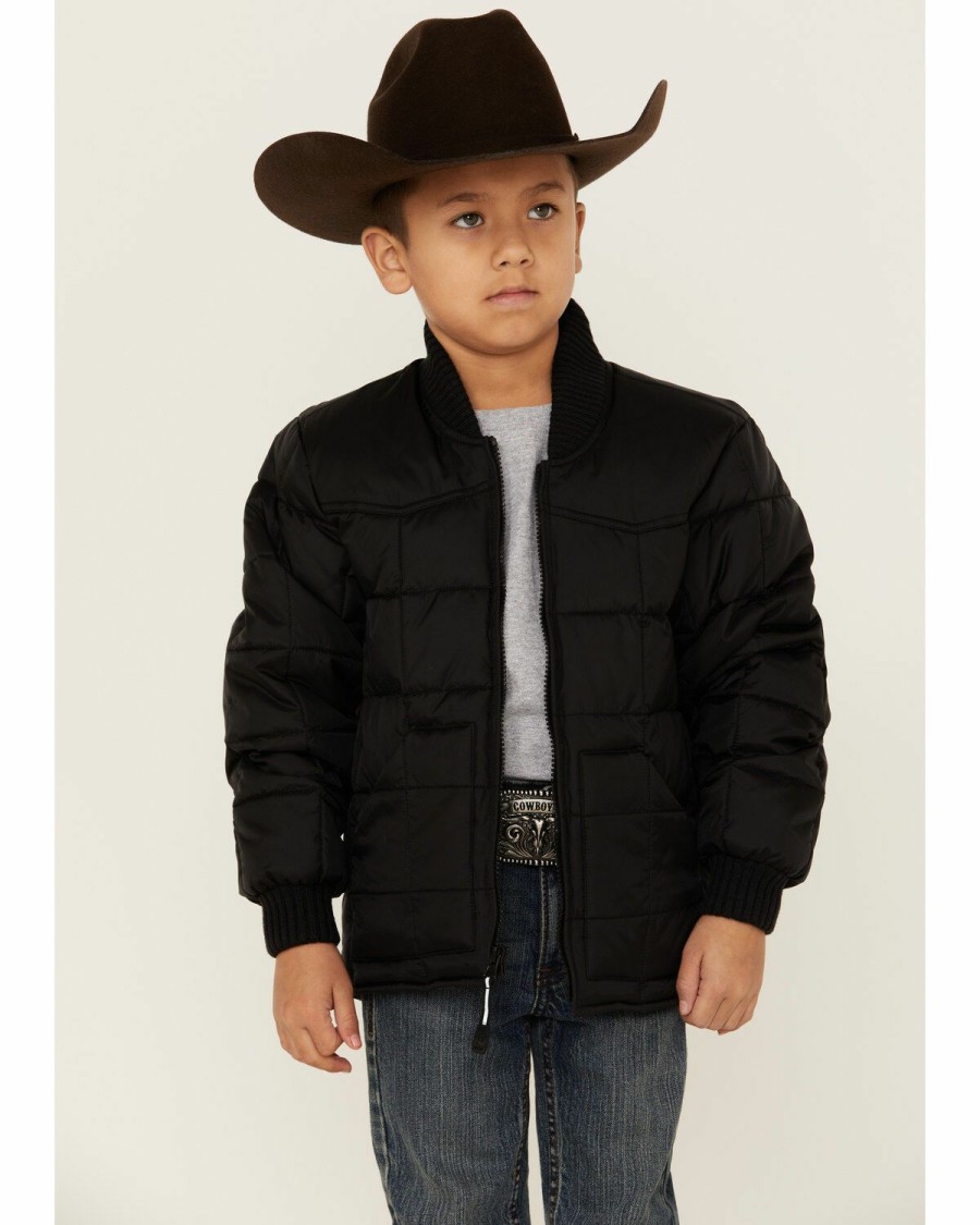 Clothing * | Roper Boys' Black Rangewear Poly Fill Down Jacket Outlet