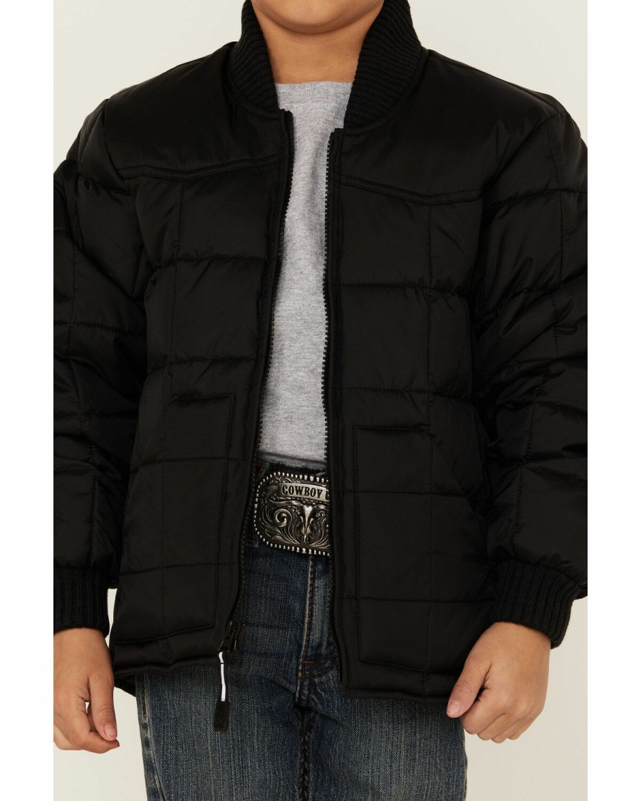 Clothing * | Roper Boys' Black Rangewear Poly Fill Down Jacket Outlet