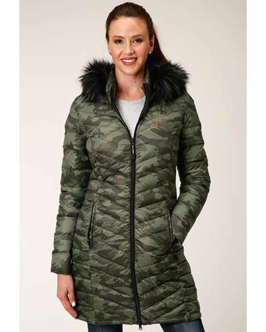 Clothing * | Roper Women'S Camo Puffer Hooded Jacket Sale