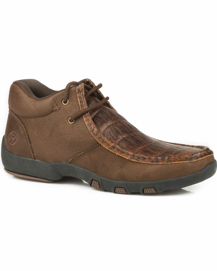 Shoes * | Roper Men'S Brody Embossed Gator Driving Shoes Moc Toe Online