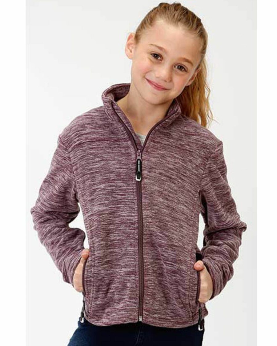 Clothing * | Roper Girls' Purple Micro Fleece Jacket Sale