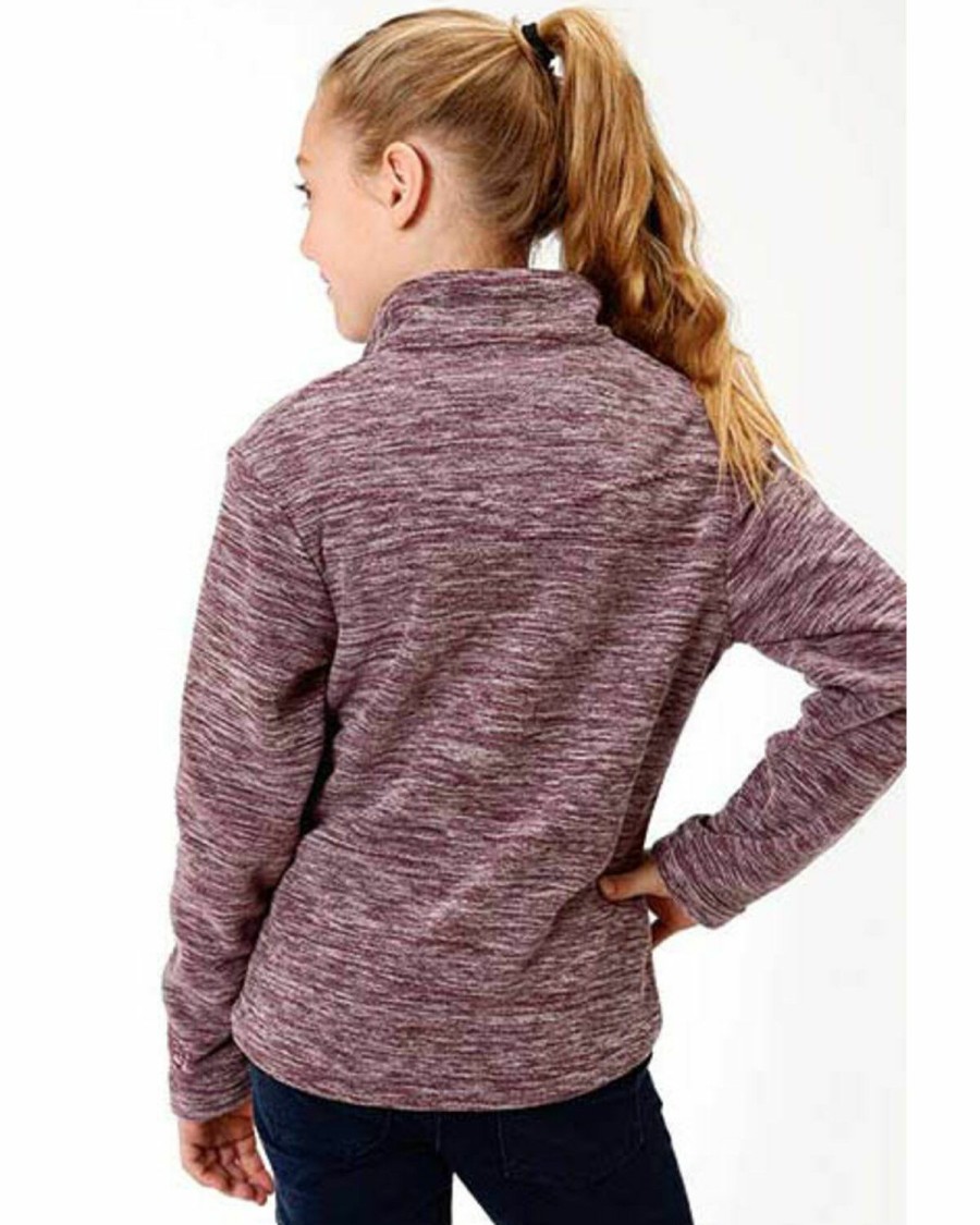 Clothing * | Roper Girls' Purple Micro Fleece Jacket Sale