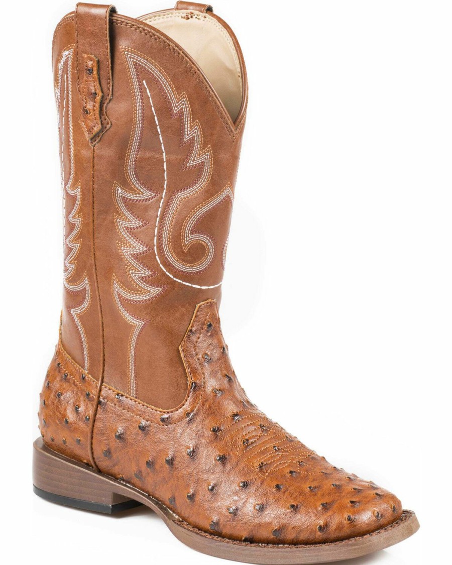 Boots * | Roper Faux Ostrich Leather Cowgirl Boots Square Toe Sale