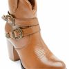 Western Boots * | Roper Women'S Maybelle Burnished Brown Belted Short Western Boots Round Toe Online