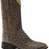 Western Boots * | Roper Men'S All In Ostrich Western Boots Square Toe Limited Edition