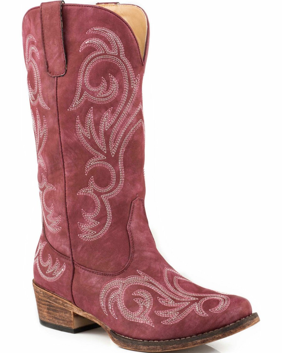 Western Boots * | Roper Women'S Raspberry Riley Vintage Western Boots Snip Toe Limited Edition