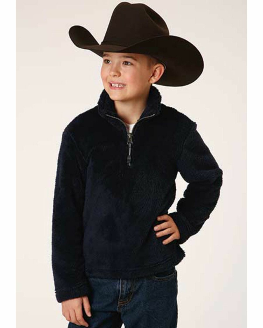 Clothing * | Roper Boys' Polar Fleece 1/4 Zip Front Pullover Online