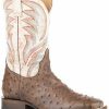 Western Boots * | Roper Men'S Ostrich Print Western Boots Square Toe Outlet