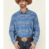 Western Shirt * | Roper Men'S Horizontal Southwestern Stripe Long Sleeve Snap Western Shirt Outlet