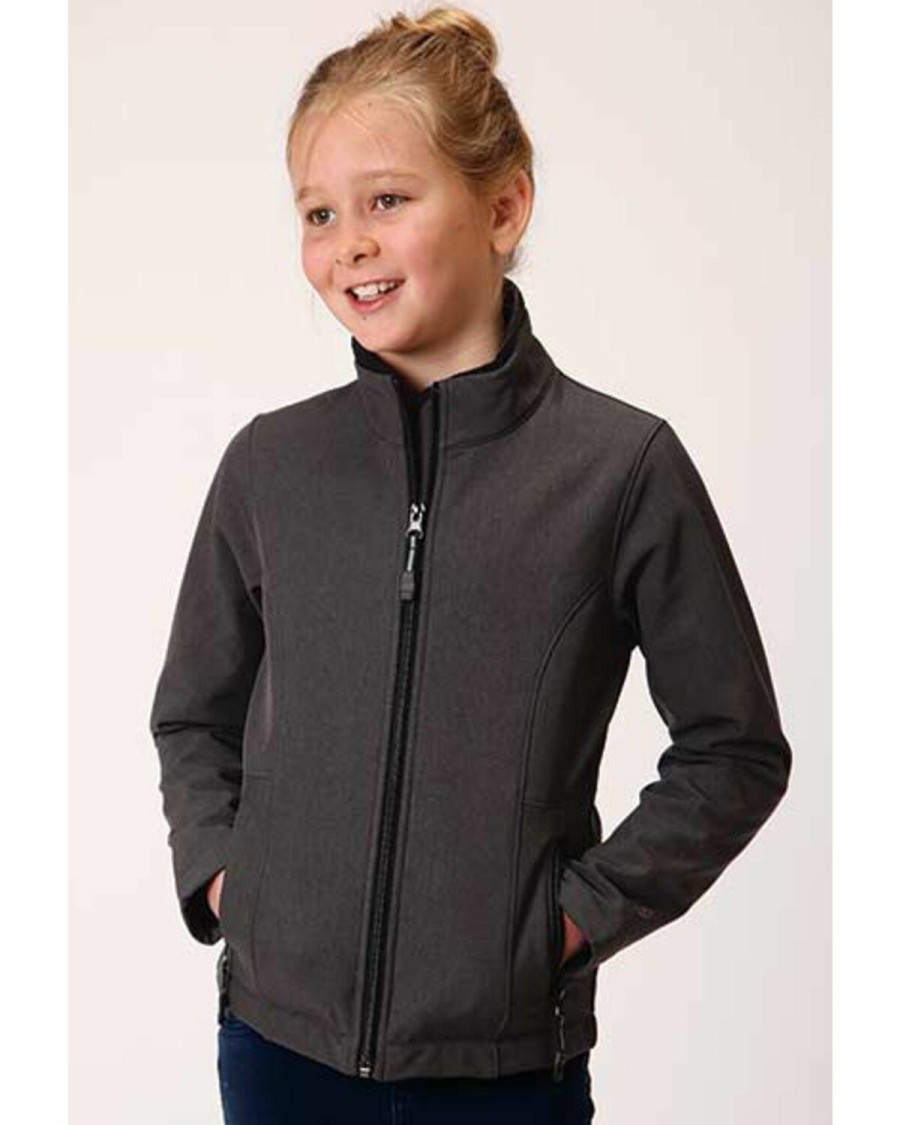 Clothing * | Roper Girls' Charcoal Softshell Jacket Discount