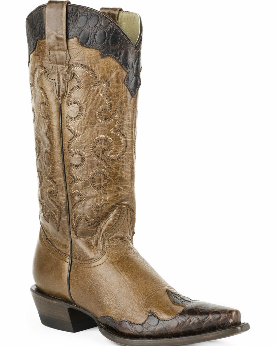 Boots * | Roper Women'S Faux Sea Turtle Wingtip Cowgirl Boots Snip Toe Outlet