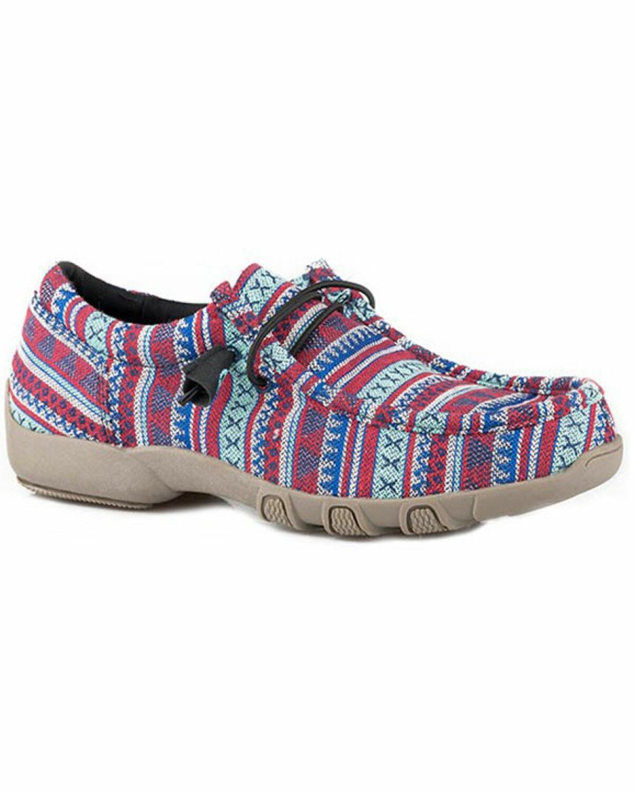 Shoes * | Roper Women'S Chillin' Southwestern Print Casual Shoes Moc Toe Sale