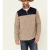 Clothing * | Roper Men'S Brown Micro Fleece Lightweight 1/4 Zip Pullover Outlet