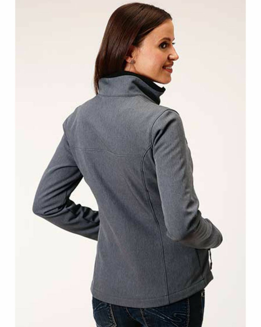 Clothing * | Roper Women'S Grey Softshell Fleece Lined Jacket Plus Discount