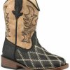 Western Boots * | Roper Toddler Boys' White Embroidery Western Boots Square Toe Outlet