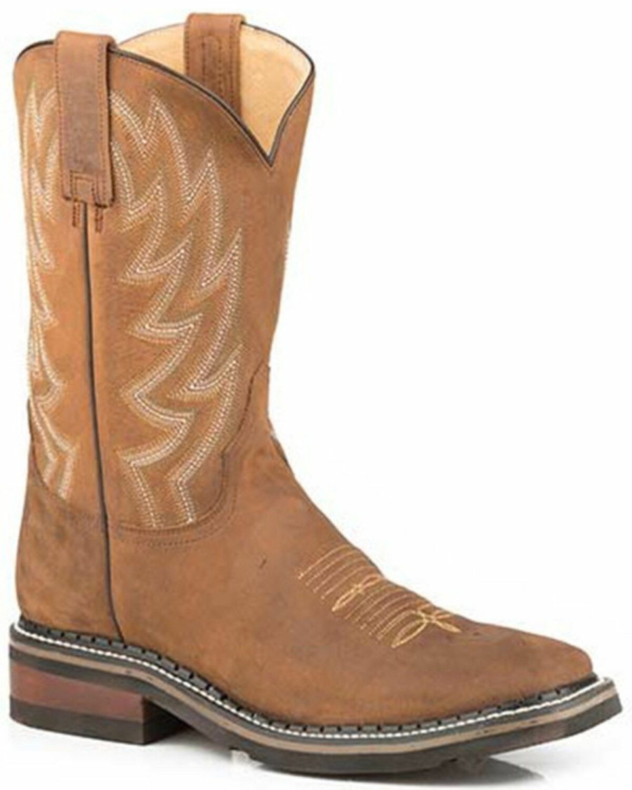 Western Boots * | Roper Men'S Work It Out Oiled Performance Leather Western Boots Square Toe Sale