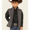 Clothing * | Roper Boys' Heather Grey Fleece Zip-Front Softshell Vest Sale