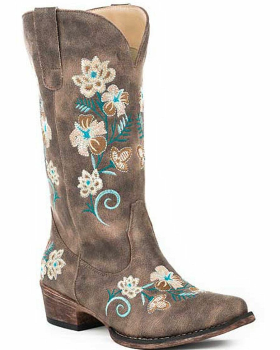 Western Boots * | Roper Women'S Vintage Brown Western Boots Snip Toe Sale