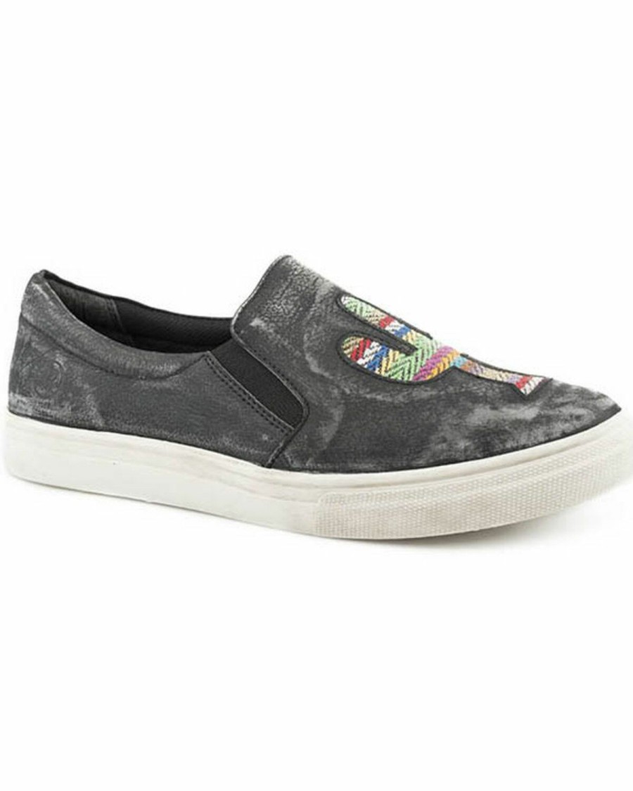 Shoes * | Roper Women'S Rub Off Black Sanded Slip-On Shoes Outlet