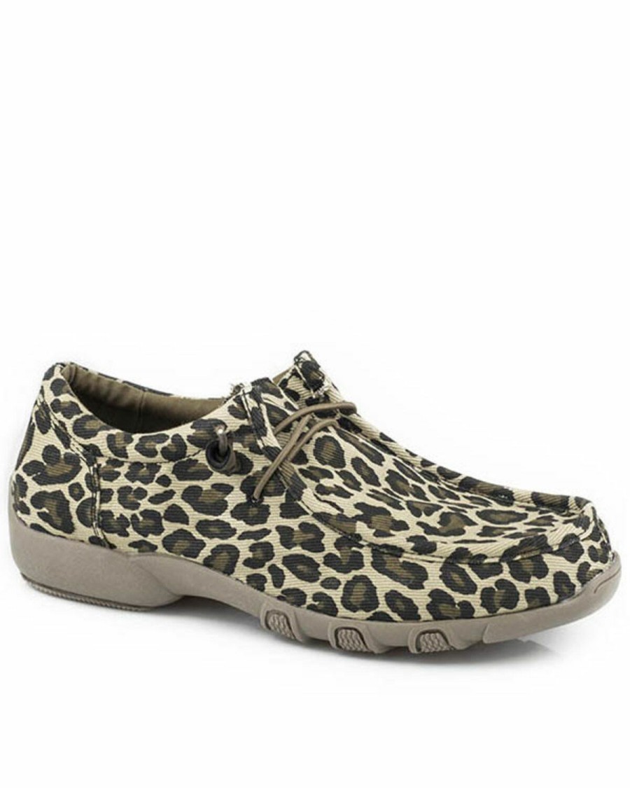 Shoes * | Roper Women'S Chillin' Leopard Casual Shoes Moc Toe Online