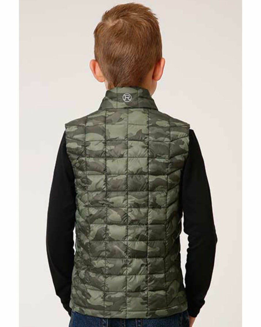 Clothing * | Roper Boys' Camo Quilted Puffer Vest Limited Edition