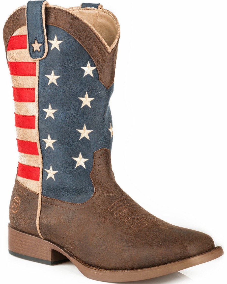 Western Boots * | Roper Youth American Patriot Western Boots Square Toe Limited Edition