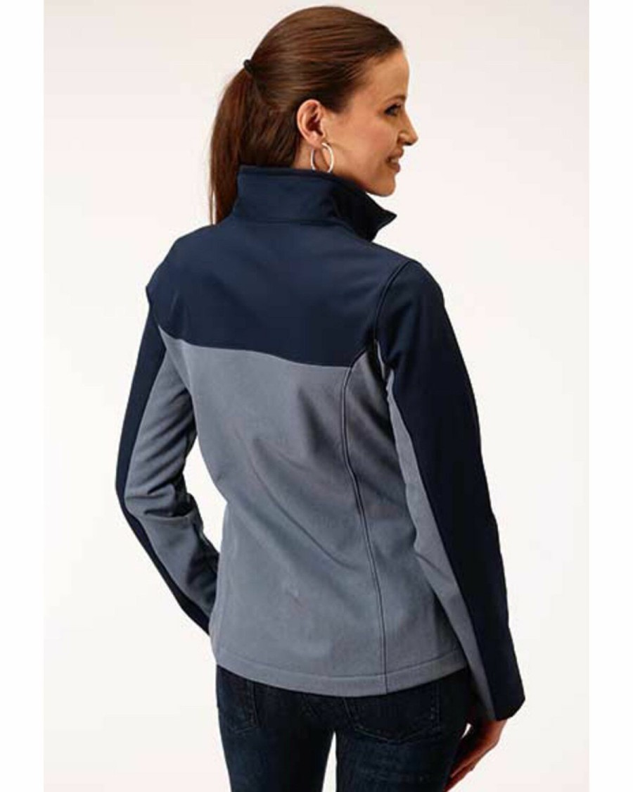 Clothing * | Roper Women'S Blue Block Softshell Jacket Limited Edition