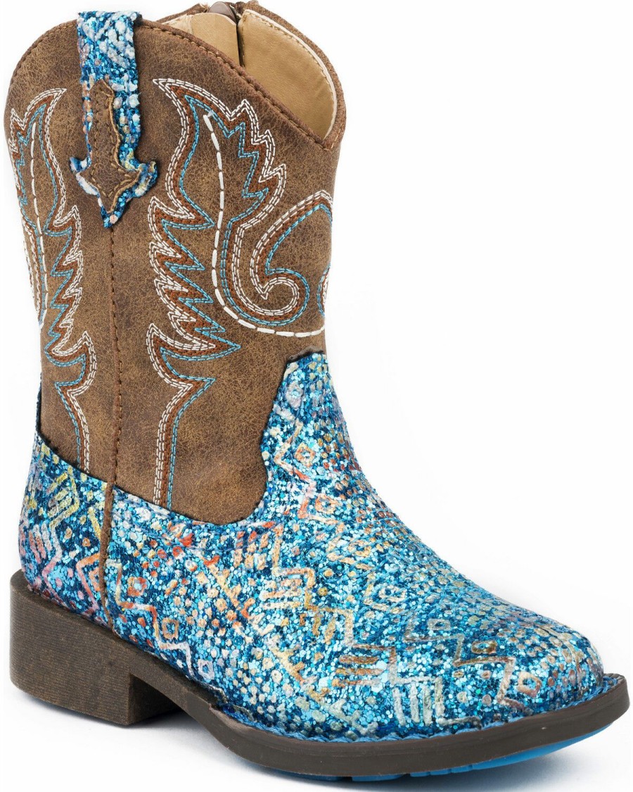 Boots * | Roper Toddler Girls' Glitter Southwestern Cowgirl Boots Square Toe Online