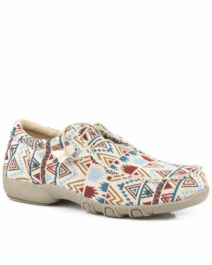 Shoes * | Roper Women'S Chillin' Southwestern Casual Shoes Moc Toe Sale