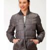 Clothing * | Roper Women'S Grey Poly Quilted Jacket Limited Edition