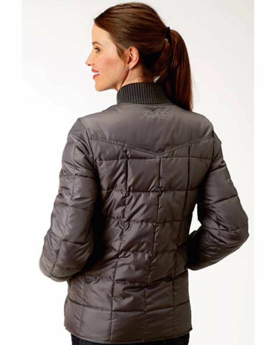 Clothing * | Roper Women'S Grey Poly Quilted Jacket Limited Edition