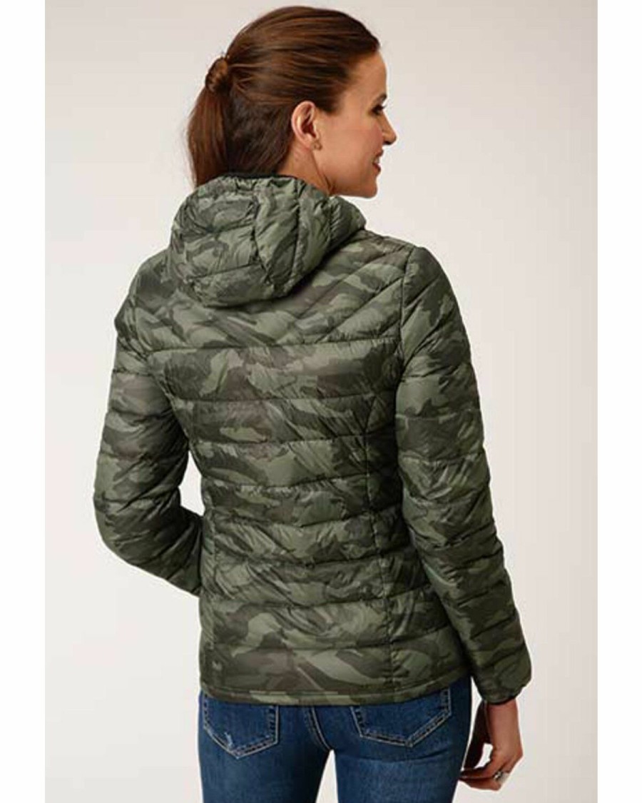 Clothing * | Roper Women'S Camo Quilted Puffer Hooded Jacket Online