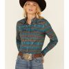 Clothing * | Roper Women'S Blanket Southwestern Print Long Sleeve Snap Western Core Shirt Online