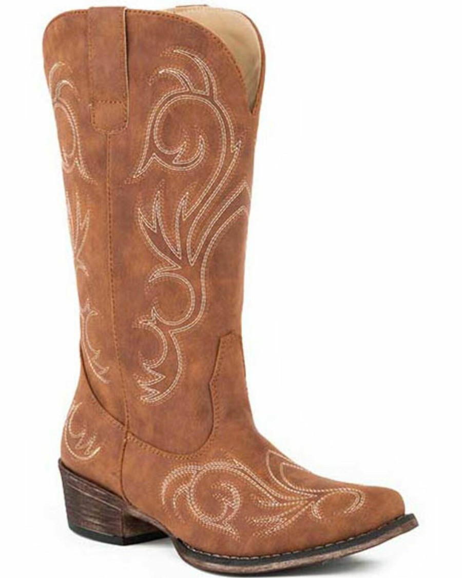 Western Boots * | Roper Women'S All Over Embroidery Western Boots Round Toe Limited Edition