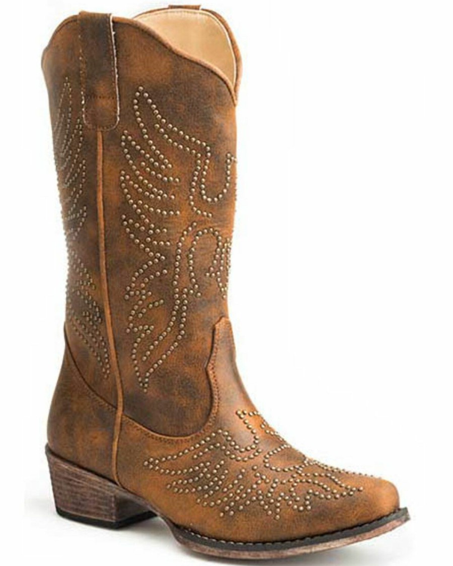 Western Boots * | Roper Women'S Vintage Brown Western Boots Snip Toe Sale