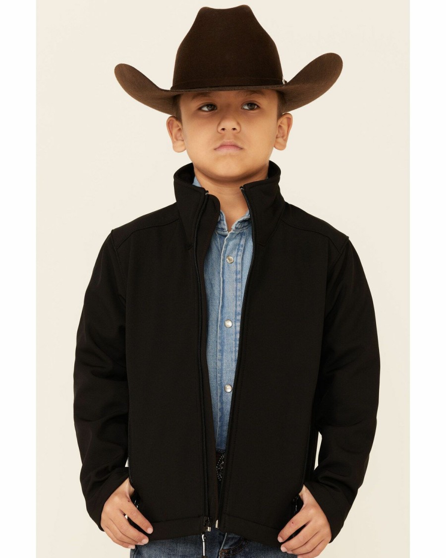 Clothing * | Roper Boys' Black Hi Tech Fleece Softshell Jacket Online