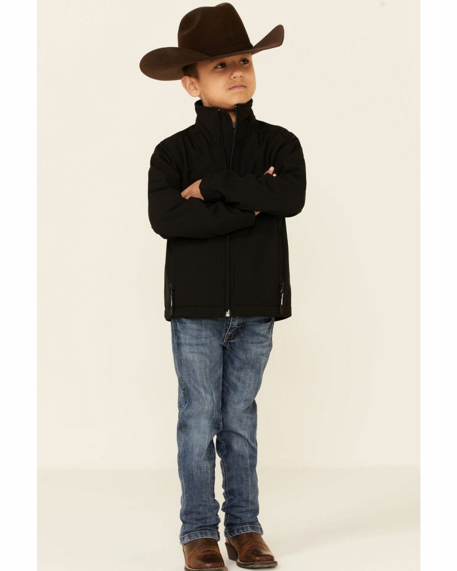 Clothing * | Roper Boys' Black Hi Tech Fleece Softshell Jacket Online