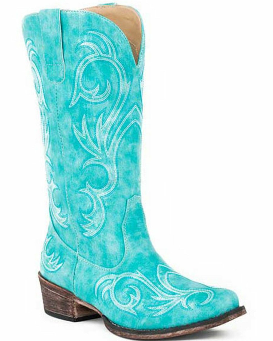 Western Boots * | Roper Women'S All Over Embroidery Western Boots Snip Toe Outlet