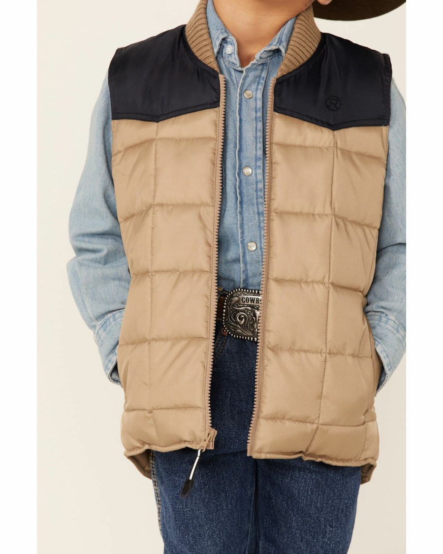 Clothing * | Roper Boys' Quilted Poly Fill Zip-Front Down Vest Outlet