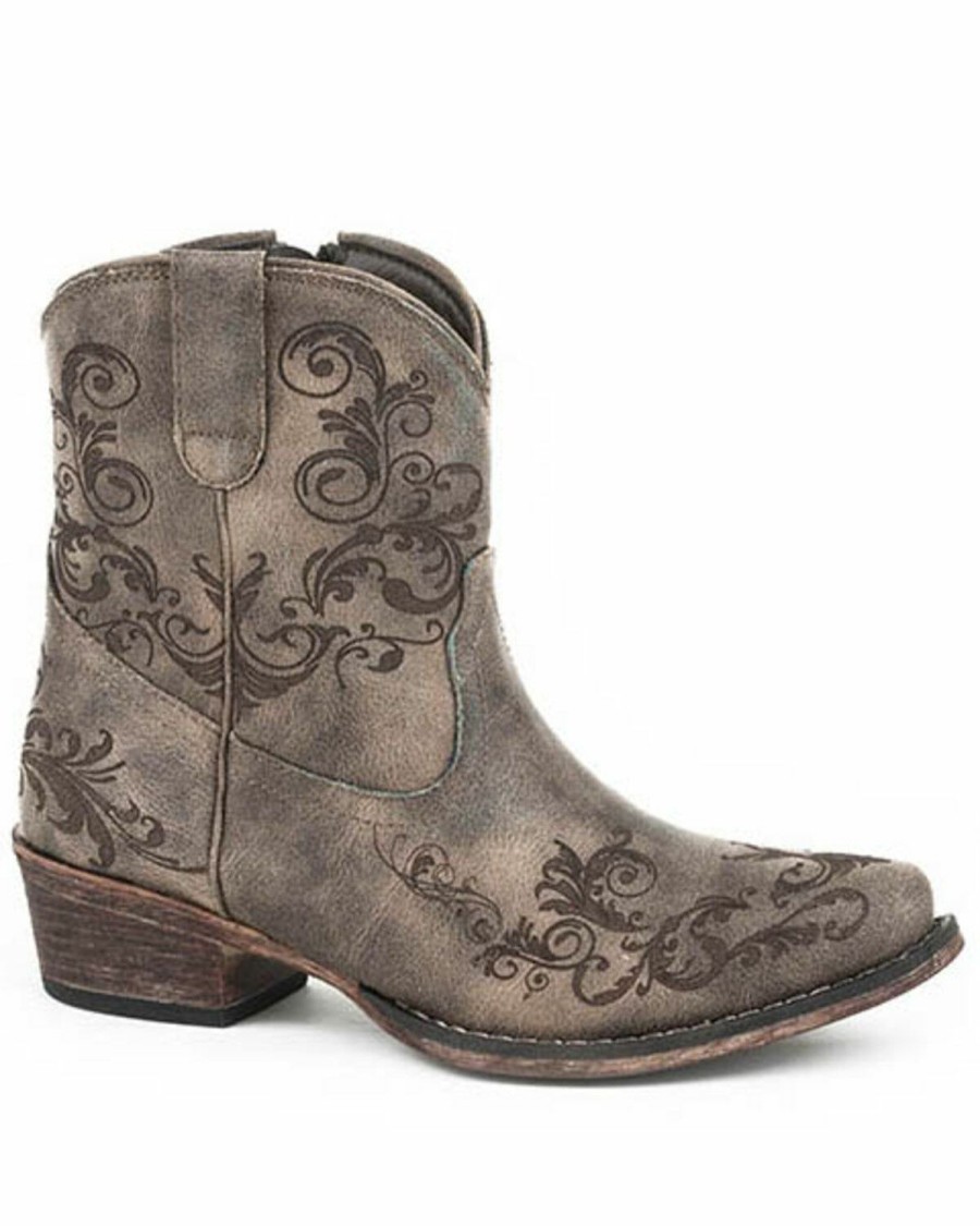 Western Boots * | Roper Women'S Vintage Faux Leather Western Boots Round Toe Outlet