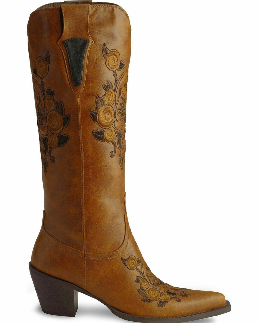 Western Boots * | Roper Women'S Floral Rose And Skull Western Boots Sale