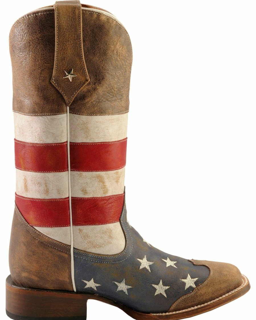 Boots * | Roper American Flag Cowboy Boots Square Toe Discount