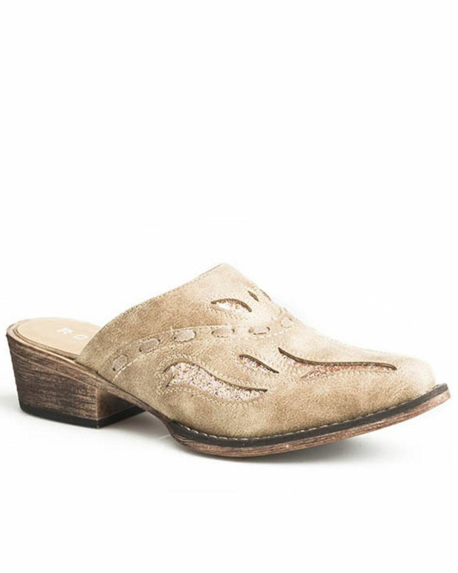 Shoes * | Roper Women'S Tan Vintage Whipstitched Mule Shoes Snip Toe Online