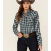 Clothing * | Roper Women'S Plaid Long Sleeve Western Snap Shirt Sale