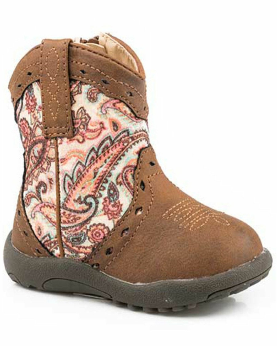 Western Boots * | Roper Toddler Girls' Glitter Geo Print Western Boots Round Toe Sale