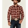 Western Shirt * | Roper Men'S Red Fancy Plaid Long Sleeve Snap Western Shirt Sale