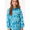 Clothing * | Roper Girls' Rodeo Star Printed Western Snap Shirt Sale